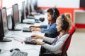 Mixed Racial group Of Elementary School Children In Computer Class Royalty Free Stock Photo