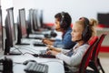 Mixed Racial group Of Elementary School Children In Computer Class Royalty Free Stock Photo