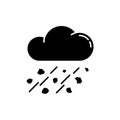 Mixed rain black glyph icon