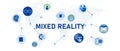 mixed reality augmented virtual media futuristic icon set electronic future VR AR technology
