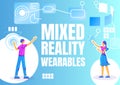 Mixed reality wearables banner flat vector template Royalty Free Stock Photo