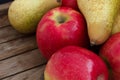 Mixed red apples and pears Royalty Free Stock Photo