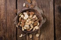 Mixed roasted and salted nuts Royalty Free Stock Photo