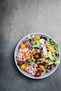 Mixed salad with beans and walnut kernels Royalty Free Stock Photo