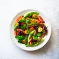 Mixed salad leaves, cherry tomatoes and salted salmon salad