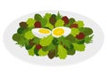 Mixed salad leaves with hard boiled egg