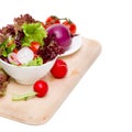 Mixed salad with lettuce, tomato and radish