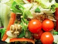 Mixed salad,tomatoes,nuts, ginger Royalty Free Stock Photo