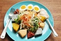 Mixed salad of vegetables and fruits Royalty Free Stock Photo