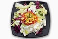 Mixed salat on black plate