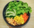 Mixed salmon salad bowl