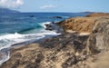 Mixed sand beach with waves