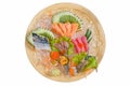 Mixed sashimi - japanese food style on white background Royalty Free Stock Photo