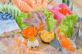 Mixed sashimi - japanese food style on white background Royalty Free Stock Photo