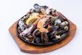 Mixed seafood platter. Assorted sea food on plate Royalty Free Stock Photo