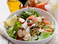 Mixed seafood salad with mozzarella