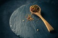 Mixed spice on spoon Royalty Free Stock Photo