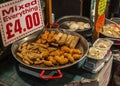 Mixed spring rolls and crab claws in Camden Town Royalty Free Stock Photo