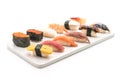 mixed sushi nigiri - japanese food style Royalty Free Stock Photo