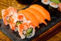 Mixed sushi plate Royalty Free Stock Photo