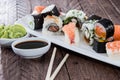 Mixed Sushi on a plate Royalty Free Stock Photo