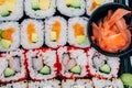 Mixed sushi rolls Royalty Free Stock Photo