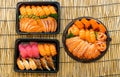 mixed sushi set on black box Royalty Free Stock Photo