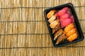 mixed sushi set on black box Royalty Free Stock Photo