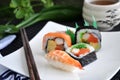 Mixed sushi set Royalty Free Stock Photo