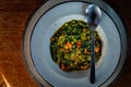 Mixed vegatable curry, on wooden table