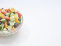 Mixed fruit and vegetable salad in a glass bowl Royalty Free Stock Photo