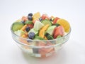 Mixed fruit and vegetable salad in a glass bowl Royalty Free Stock Photo