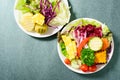 Mixed vegetables salad, healthy food, top view Royalty Free Stock Photo
