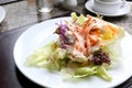 Mixed Vegetables Salad on white dish. Royalty Free Stock Photo