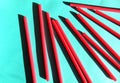 Mixed vivid color of straw stick . Blue background