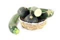 Mixed Zucchini in a basket Royalty Free Stock Photo