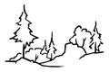 Outline mixed forest