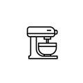 Mixer with bowl icon. Kitchen appliances for cooking Illustration. Simple thin line style symbol Royalty Free Stock Photo