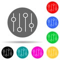 mixer buttons in a circle multi color style icon. Simple thin line, outline vector of web icons for ui and ux, website or mobile Royalty Free Stock Photo