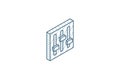 Mixer, Setup isometric icon. 3d line art technical drawing. Editable stroke 