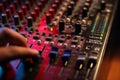 Mixing board at a concert Royalty Free Stock Photo