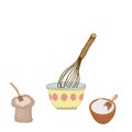 Mixing bowl cute kitchen illustration