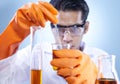 Mixing chemical in laboratory Royalty Free Stock Photo