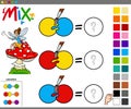 Mixing colors educational task for children