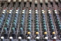 Mixing console for microphone. Sound equipment