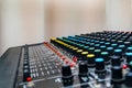 Mixing console, mixing sound Board Royalty Free Stock Photo