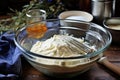 mixing ingredients for scone batter in a bowl