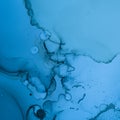 Mixing Inks. Art Flow Background. Blue Abstract Royalty Free Stock Photo