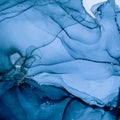 Mixing Inks. Art Wave Background. Blue Alcohol Royalty Free Stock Photo