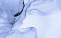 Mixing Inks. Fluid Flow Wallpaper. Blue Marble Royalty Free Stock Photo